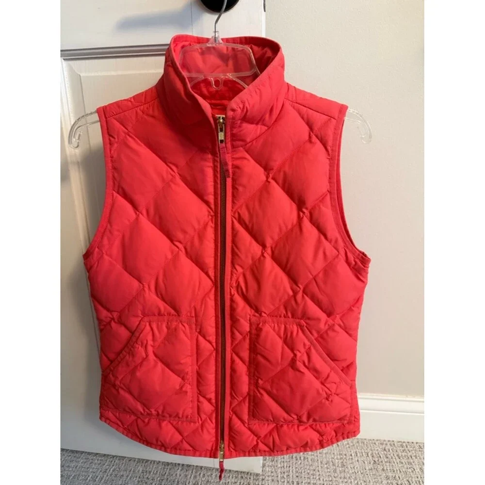 Quilted J. Crew Coral Women's Puffer Vest